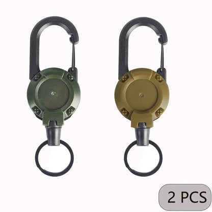 Retractable Keychain Holder with Carabiner Clip Heavy Duty Key Reel