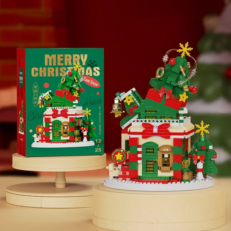 Christmas Building Blocks Set, Micro DIY Holiday Decoration Toy