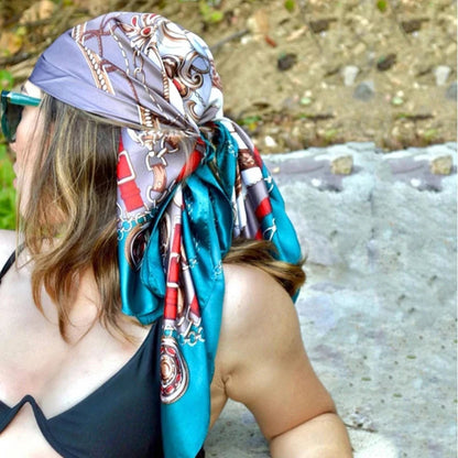 Women’s Square Scarf – 90cm Printed Shawl & Head Wrap