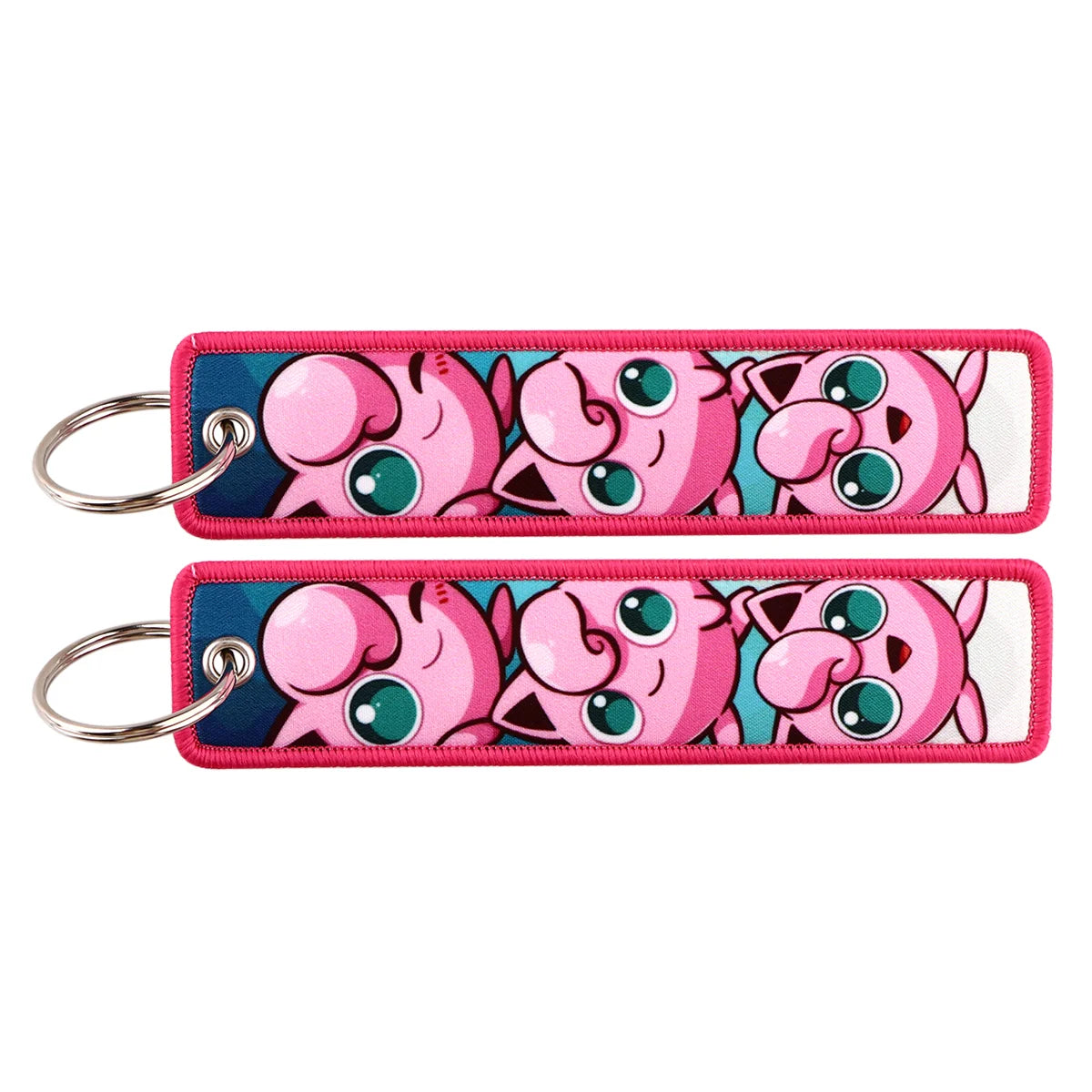 Embroidered Keychain Double-Sided Key Fob for Car & Motorcycle