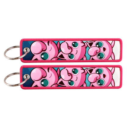 Embroidered Keychain Double-Sided Key Fob for Car & Motorcycle