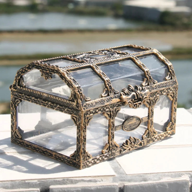 Pirate Treasure Box, Transparent Jewelry and Trinket Storage Chest