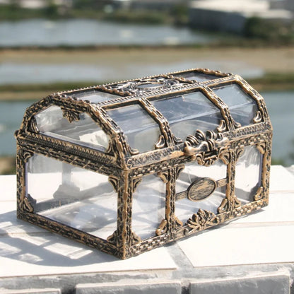 Pirate Treasure Box, Transparent Jewelry and Trinket Storage Chest
