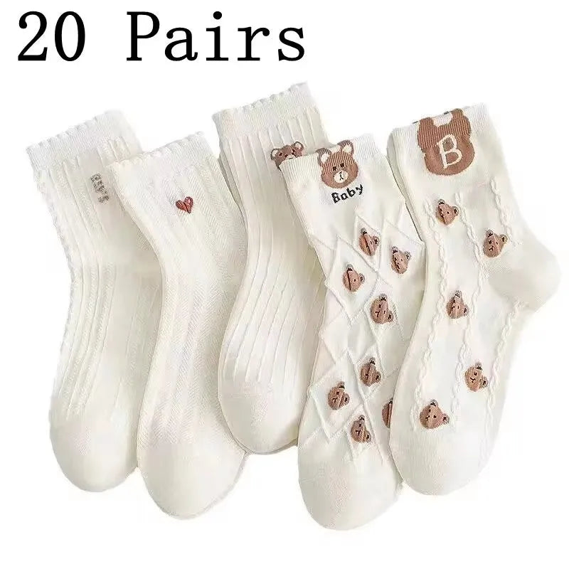 Men's Casual Socks White Soft Breathable Everyday Socks