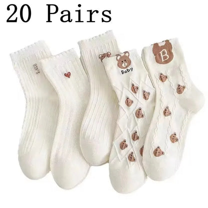 Men's Casual Socks White Soft Breathable Everyday Socks