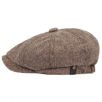 Newsboy Cap Plaid Octagonal Flat Cap for Men and Women