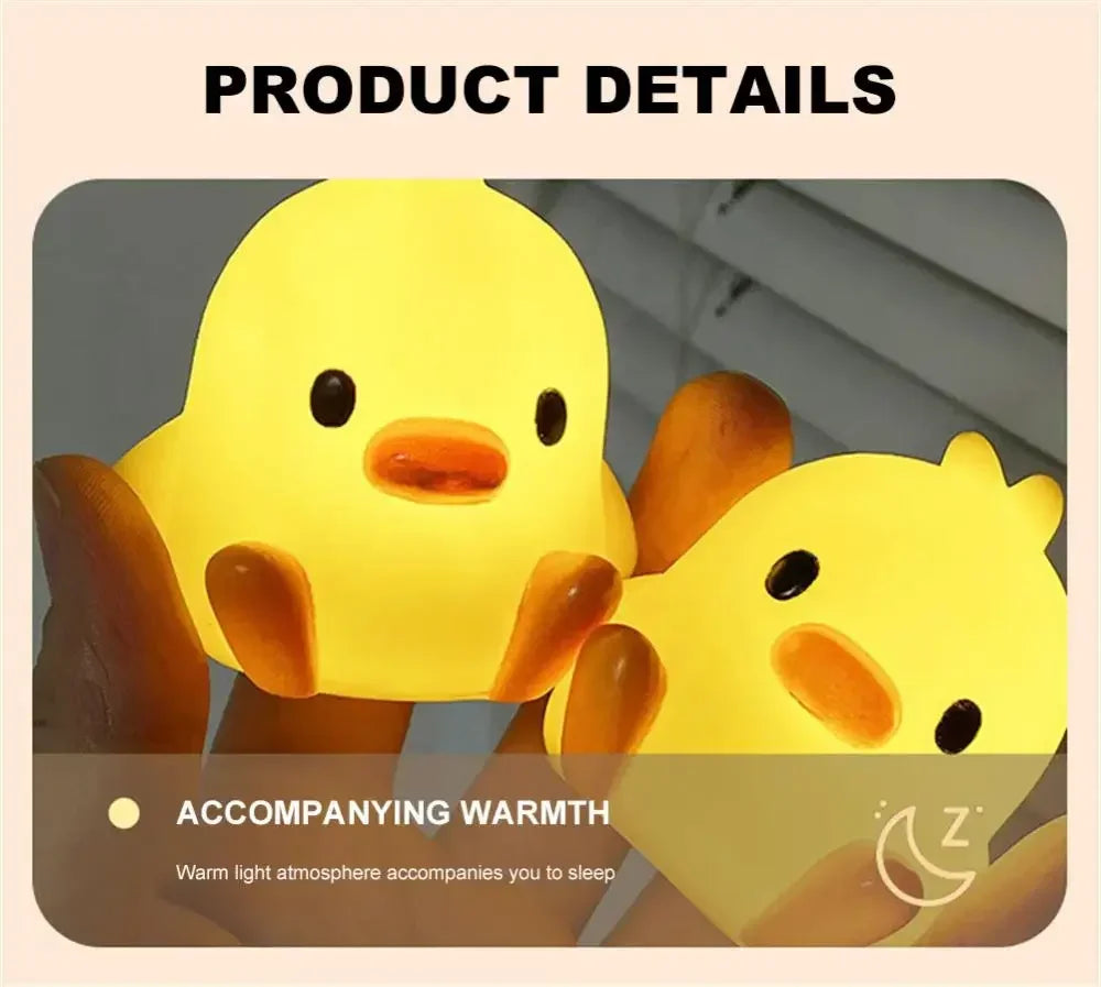 Duck Night Light for Kids, Cute LED Bedside Lamp