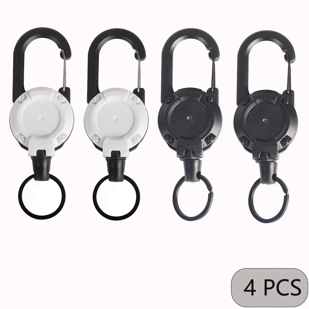 Retractable Keychain Holder with Carabiner Clip Heavy Duty Key Reel