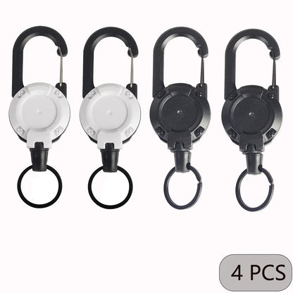 Retractable Keychain Holder with Carabiner Clip Heavy Duty Key Reel
