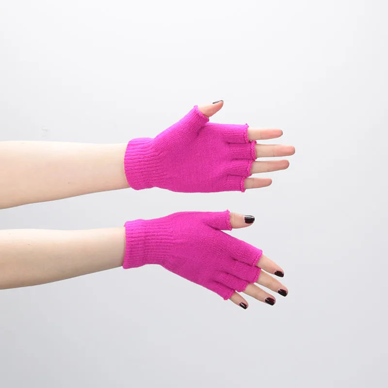 Fingerless Gloves Short Knit Wrist Warm Winter Gloves
