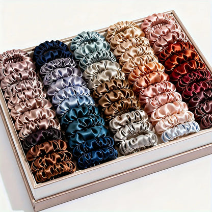 19pcs Scrunchies for Women Thin Hair Ties Multi Color Set