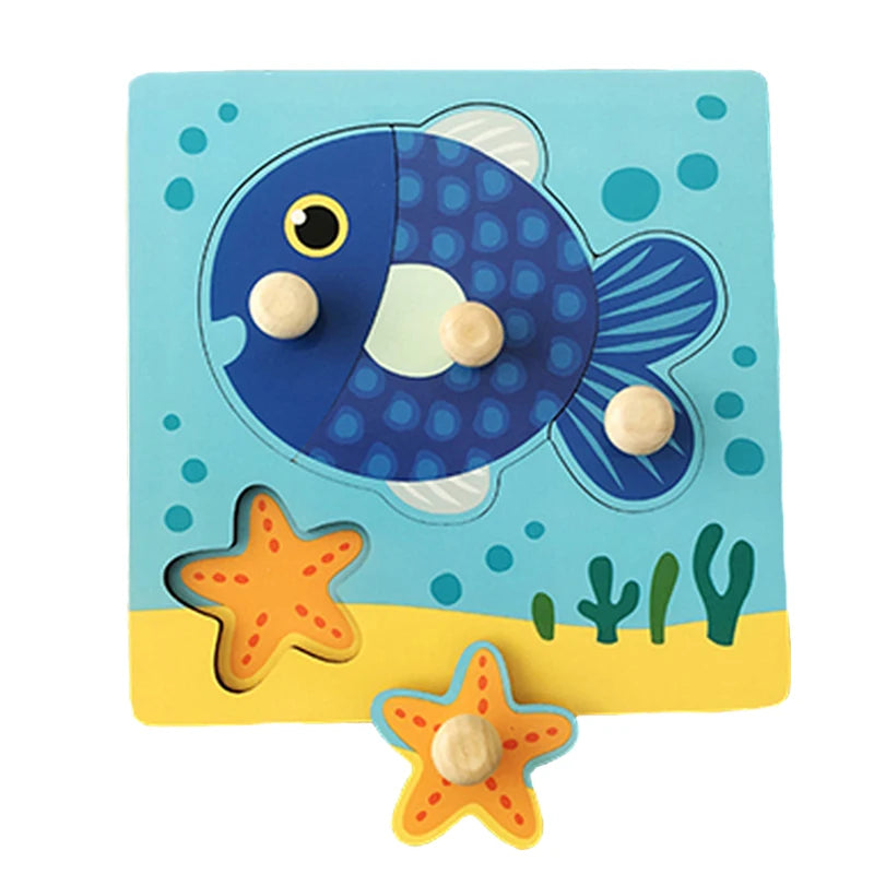 Wooden Montessori Puzzle for Toddlers – Educational Shape Matching Toy