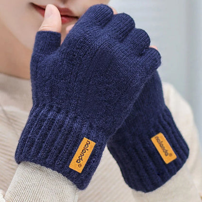 Fingerless Winter Gloves Warm Knit Elbow Length Touchscreen Gloves