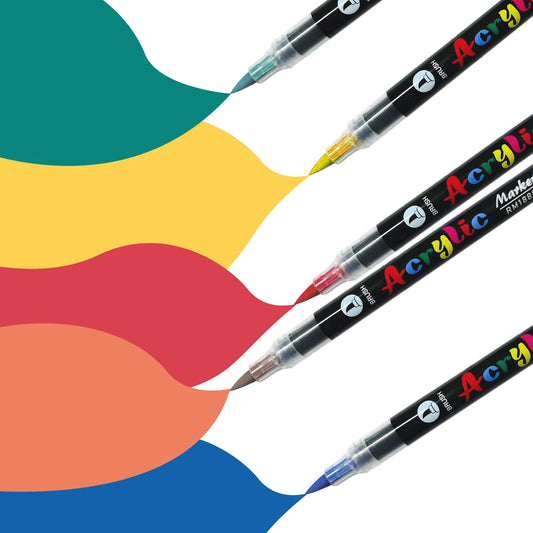 36 Color Acrylic Paint Pens Brush Tip Markers for Crafts