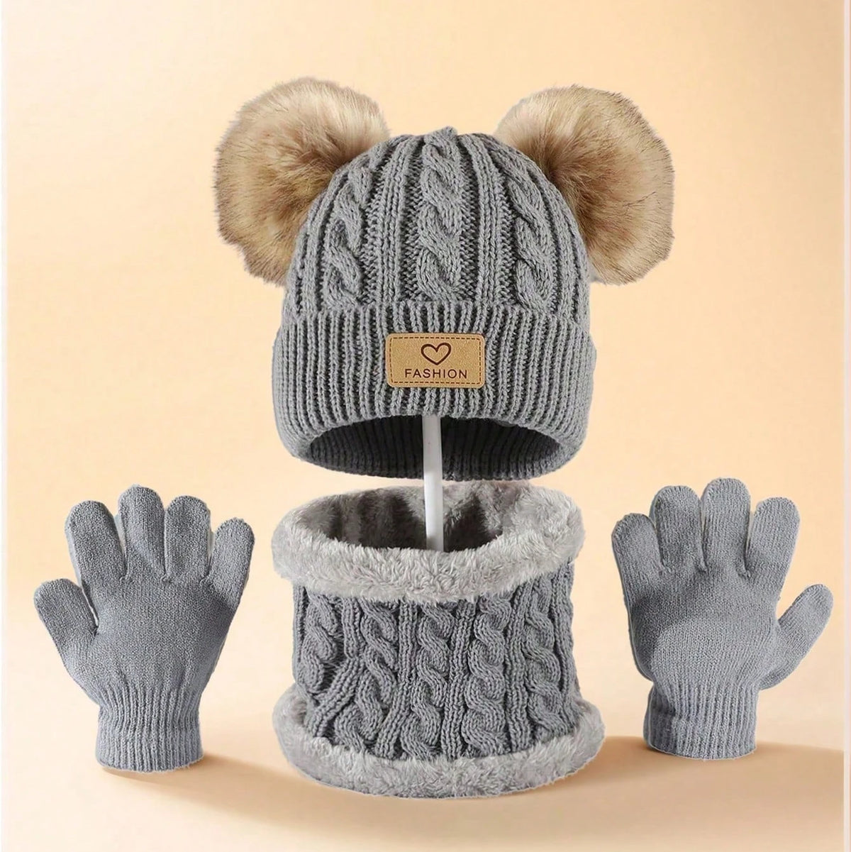 Kids Winter Hat & Neck Warmer Set for Boys and Girls