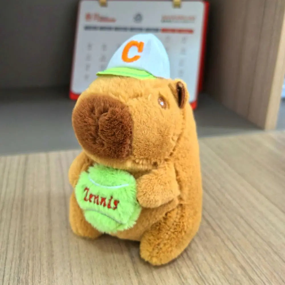 Capybara Plush Toy with Hoodie Wings – Mini Stuffed Animal Keychain