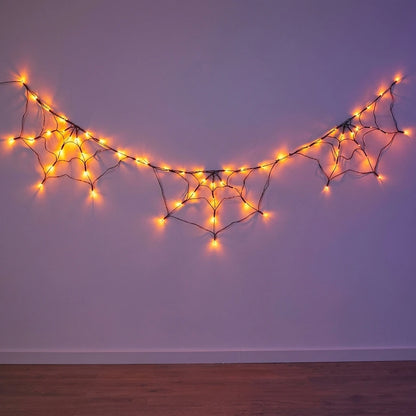 Halloween Spider Web Lights, Colorful LED String Decoration