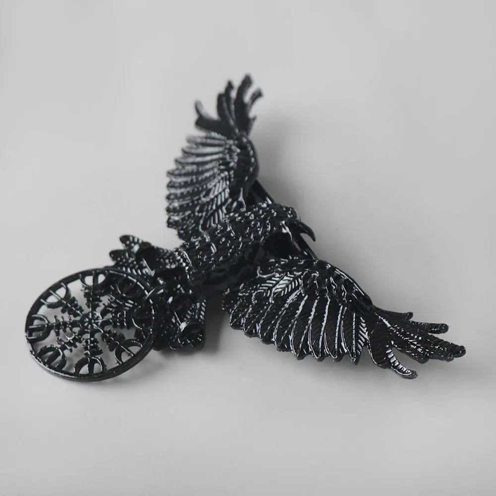 Gothic Hair Clip Crow Design Metal Barrette for Women