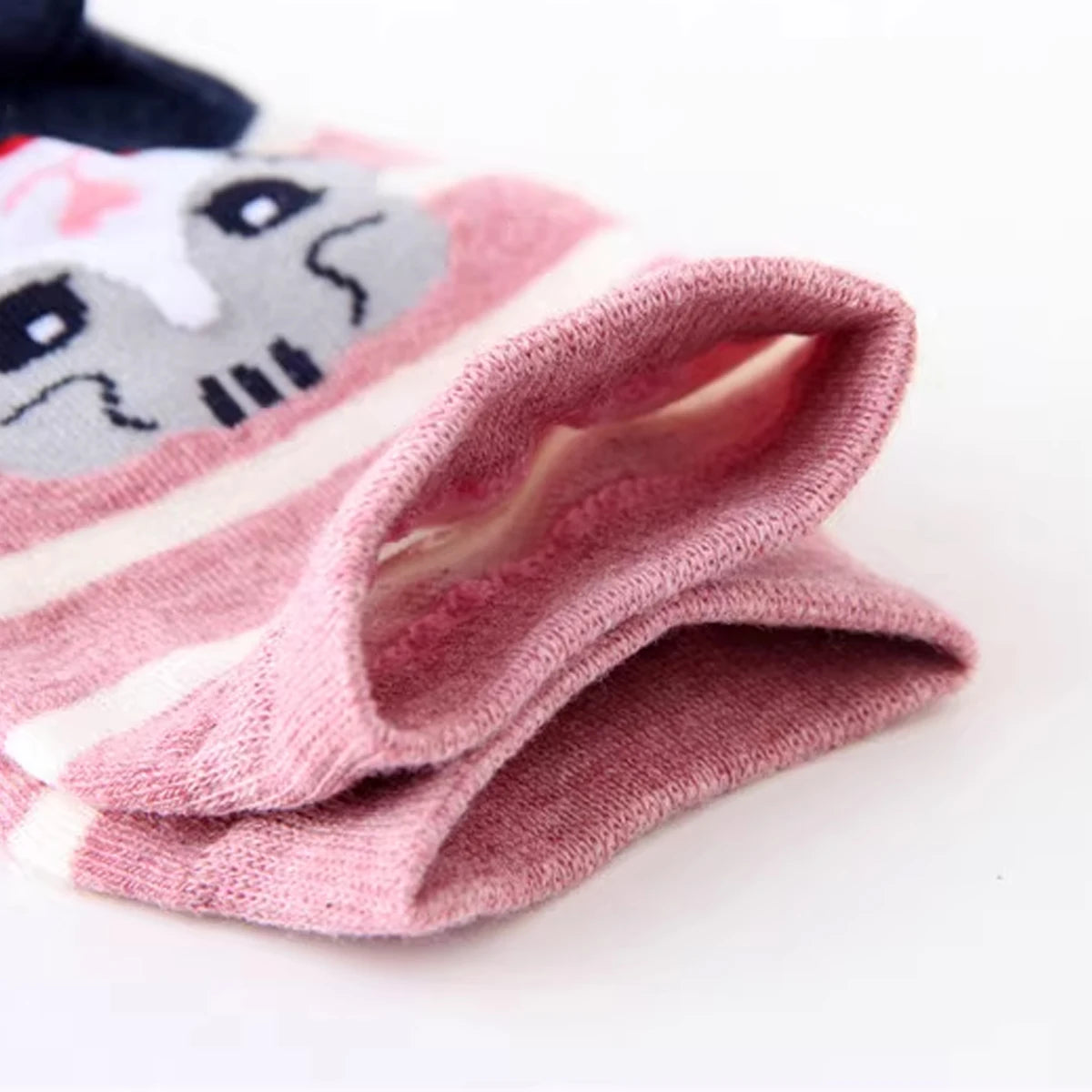 Women's Crew Socks with Cat Patterns, 5 Pairs