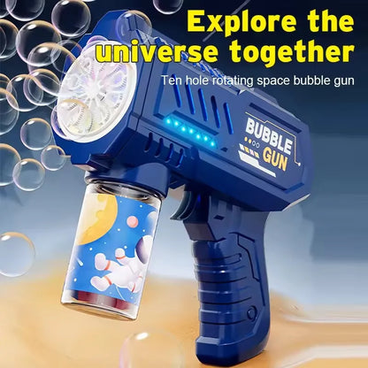 Automatic Bubble Gun Toy Rocket Bubble Machine for Outdoor Play
