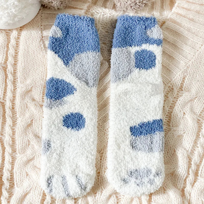 Women's Winter Socks Coral Velvet Warm Fuzzy Floor Socks 2-Pair
