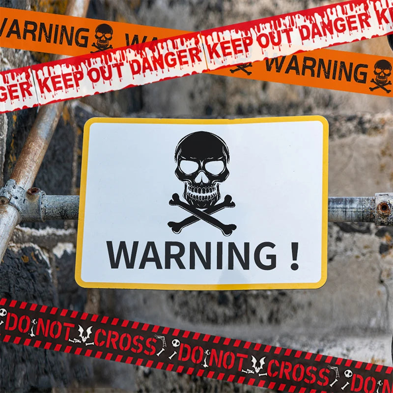 Halloween Warning Tape – 6M Skull Caution Party Decoration