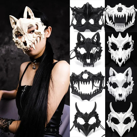Halloween Animal Mask Resin Half Face Costume for Parties