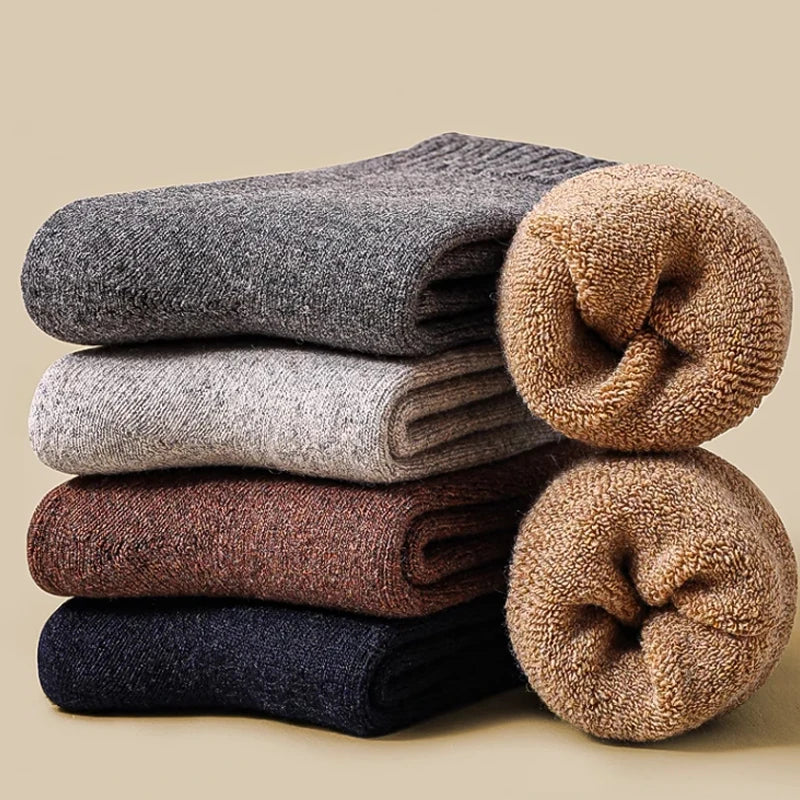 Winter Wool Socks Thick Warm Unisex Crew Socks for Cold Weather