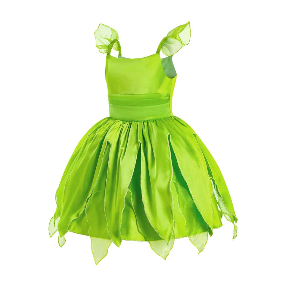 Girls Fairy Costume Dress with Wings for Halloween & Parties