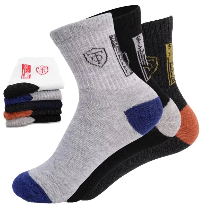 Men's Crew Socks Breathable Cotton Sports Socks 5/10 Pairs
