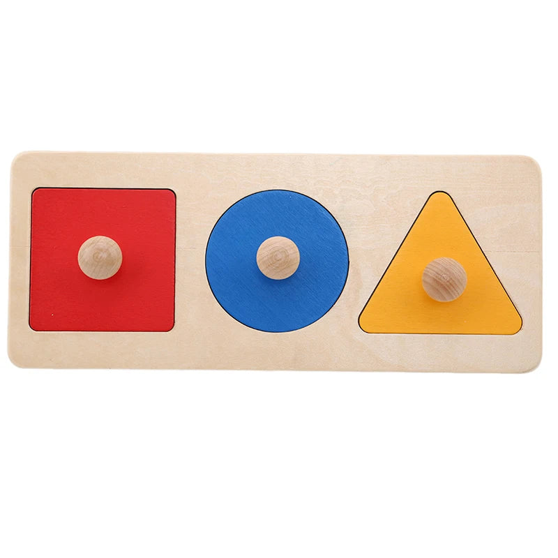 Wooden Shape Sorting Puzzle – Geometric Montessori Learning Toy