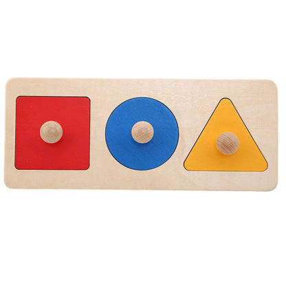 Wooden Shape Sorting Puzzle – Geometric Montessori Learning Toy