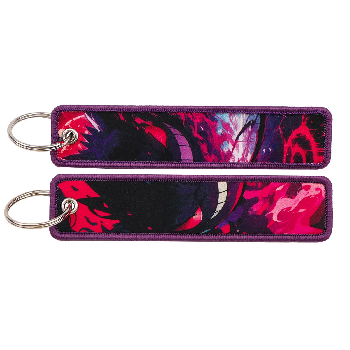 Embroidered Keychain Double-Sided Key Fob for Car & Motorcycle