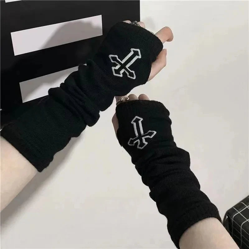 Fingerless Gloves – Long Gothic Arm Warmers for Men & Women