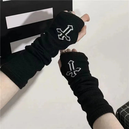 Fingerless Gloves – Long Gothic Arm Warmers for Men & Women