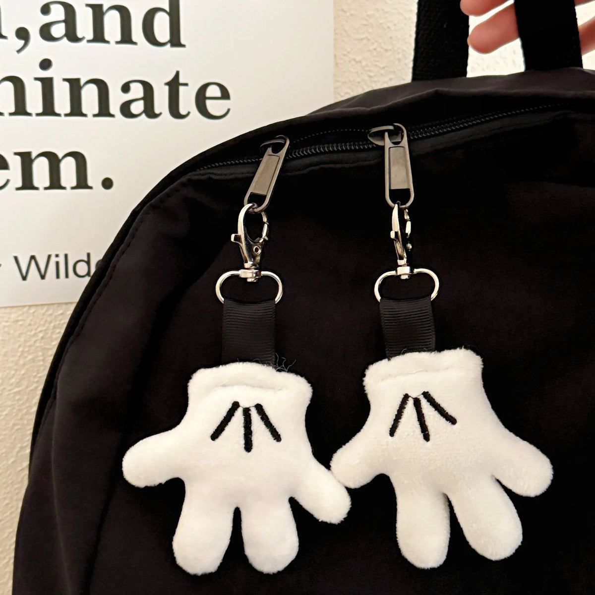Plush Keychain Cute Glove Pendant for Bags and Accessories