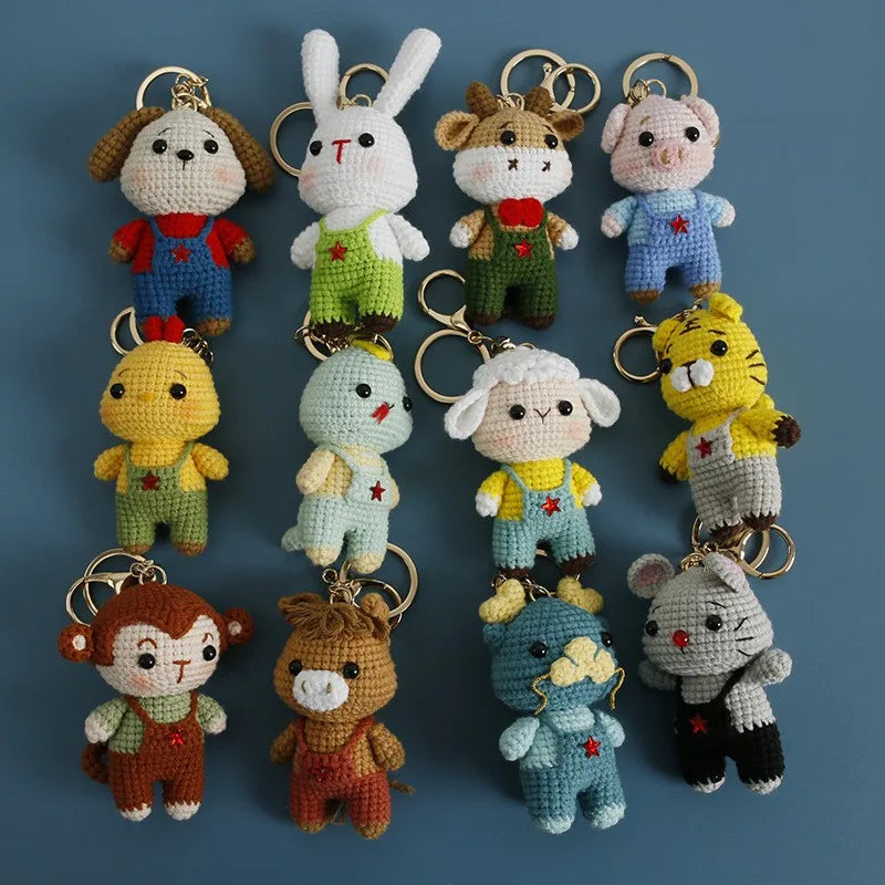 Rabbit Keychain Cute Crochet Animal Keyring for Bags and Gifts