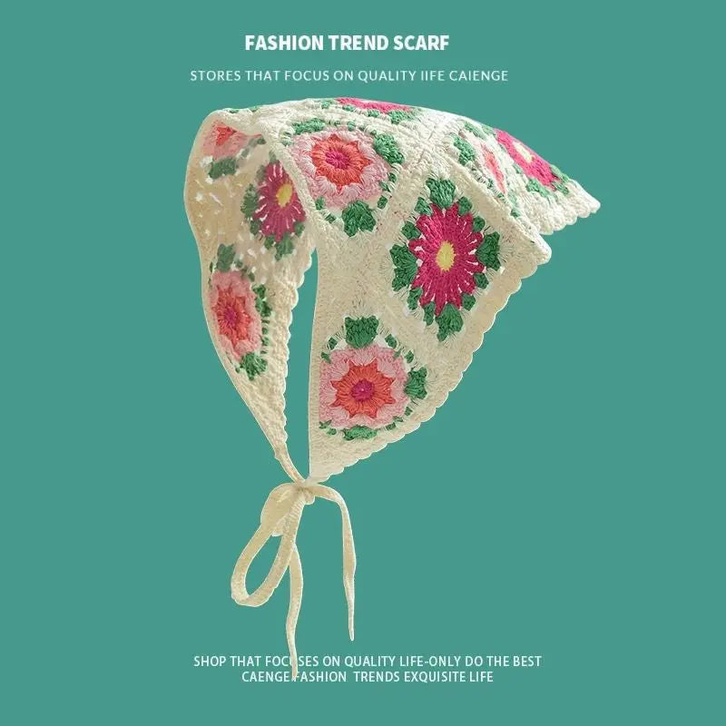 Women's Headscarf, Knitted Triangular Summer Head Wrap