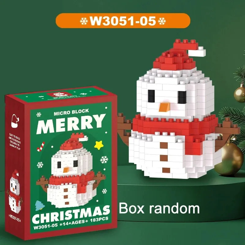 Christmas Building Blocks Set – Santa & Reindeer Micro Bricks