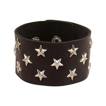 Gothic Punk Bracelet, Multi Chain Leather Bracelet for Halloween