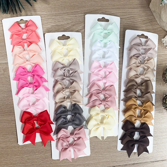 Kids Hair Clips 10-Piece Cute Ribbon Bow Hair Accessories Set