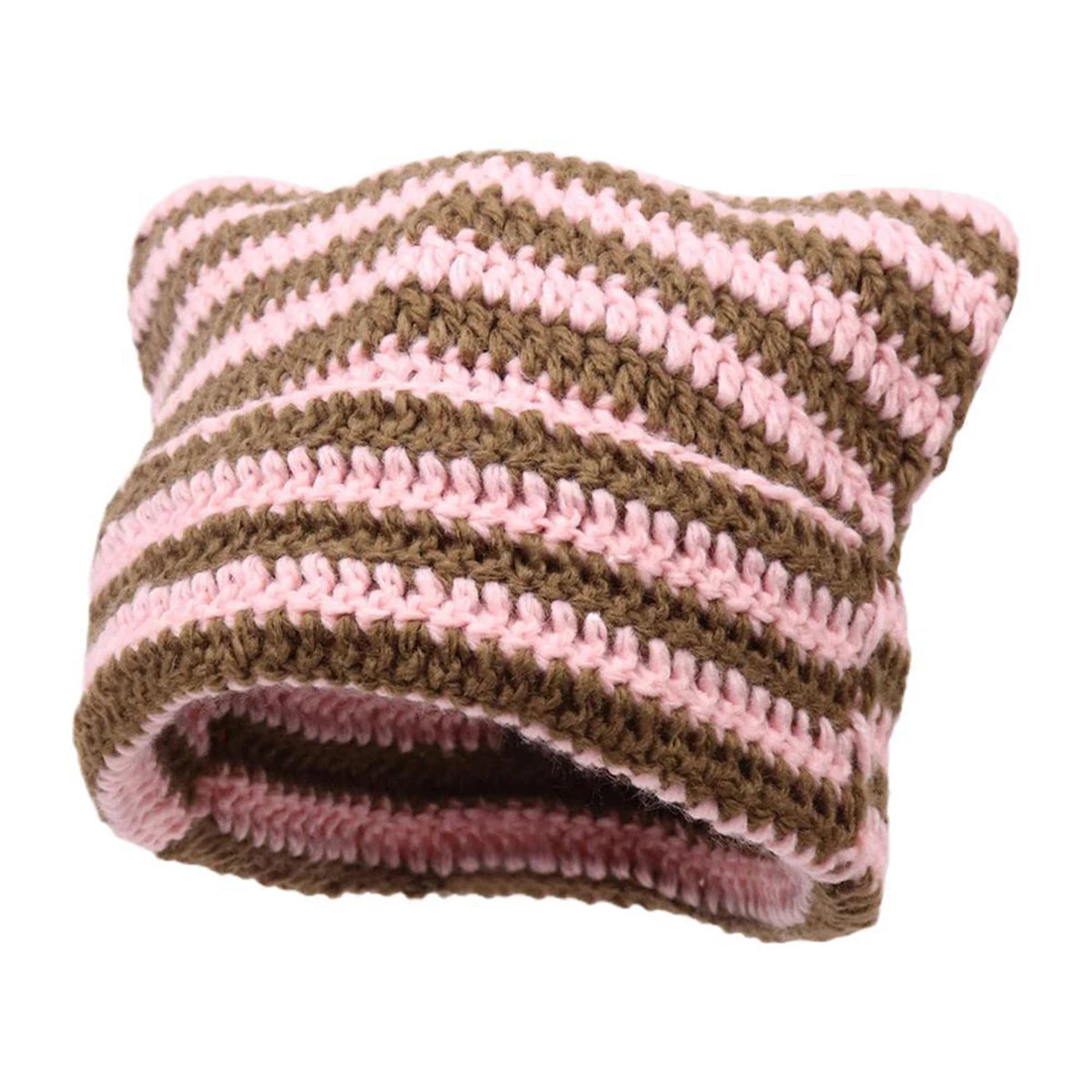 Women's Cat Ear Beanie Warm Knit Winter Hat 56-60cm