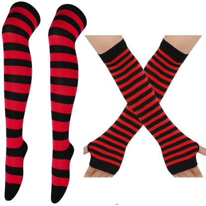 Thigh High Stockings – Women's Striped Over The Knee Socks