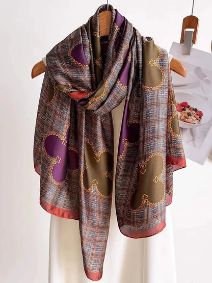 Women's Polyester Scarf, Soft Long Shawl for Beach & Everyday Wear