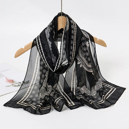 Chiffon Scarf for Women, 50×160cm Lightweight Summer Shawl