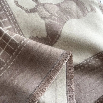 Women's Winter Scarf – Warm Plaid Shawl Wrap 180×65cm