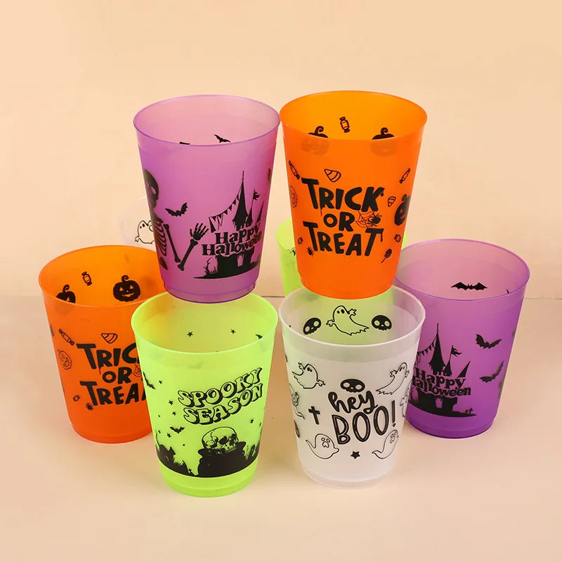 Halloween Drinking Cups, Skull Plastic Party Cups for Halloween