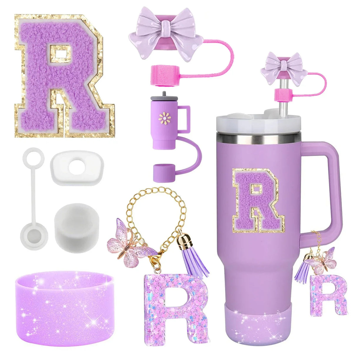 Tumbler Accessories Set – 8PCS Silicone Straw & Cup Covers