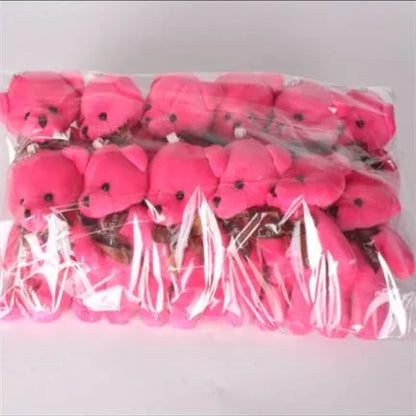 Mini Teddy Bear Keychain, Soft Plush Bag Charm, 12-Piece Set