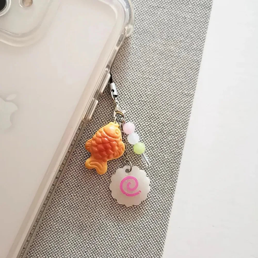 Cute Phone Charm Acrylic Food Keychain Bag Accessory